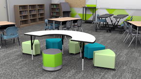 Elementary Classroom with Motor Accommodations Desk - Alt View 3